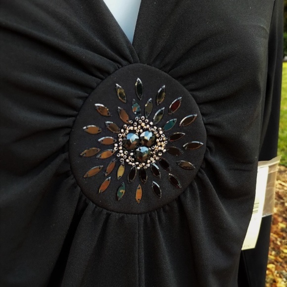 Gathered Beaded Front Top by Ideology NWT M - Picture 2 of 5